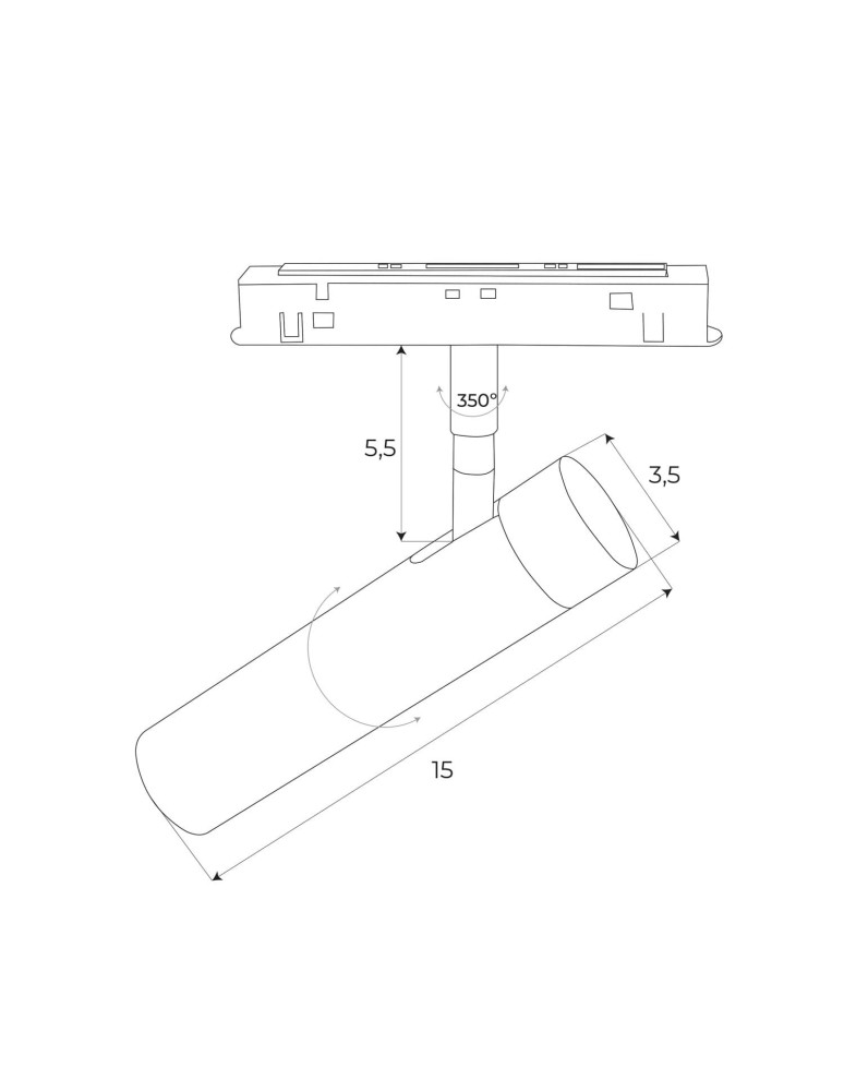 Magnetic rail lamps - Maxlight Gold DALI System Magnetic Lamp 8W 578lm 3000K M0049D. - product kolory-swiatla.pl 2