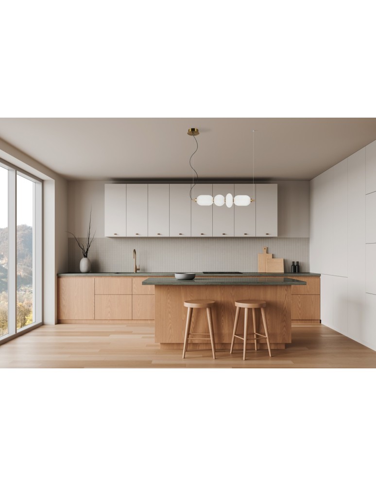 Designer pendant lamps - Italux Nico LED Pendant 18W 3000K 1925 lm Black, Gold PND-8545-4H-AB-WH - product kolory-swiatla.pl 2