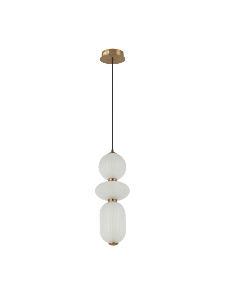 Single pendant lamps - Italux Nico LED Pendant 15W 3000K 1492 lm Black, Gold PND-8545-3-AB-WH - product kolory-swiatla.pl 3