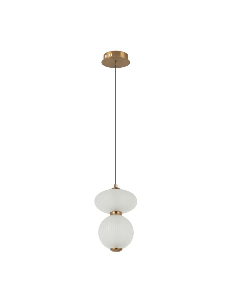 Single pendant lamps - Italux Nico LED Pendant 8W 3000K 825 lm Black, Gold PND-8545-2-AB-WH - product kolory-swiatla.pl 3