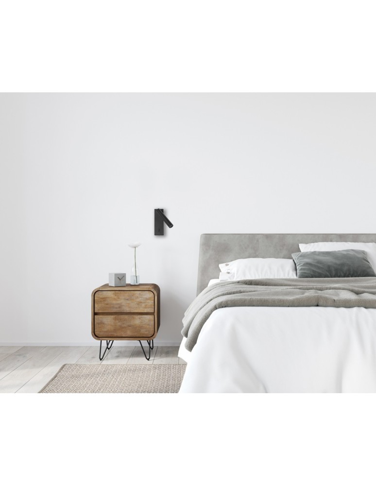 Wall lamps for bedrooms - Italux Cali Wall lamp 3000K 153lm Sandblasted black WL-21017-BL - product kolory-swiatla.pl 2