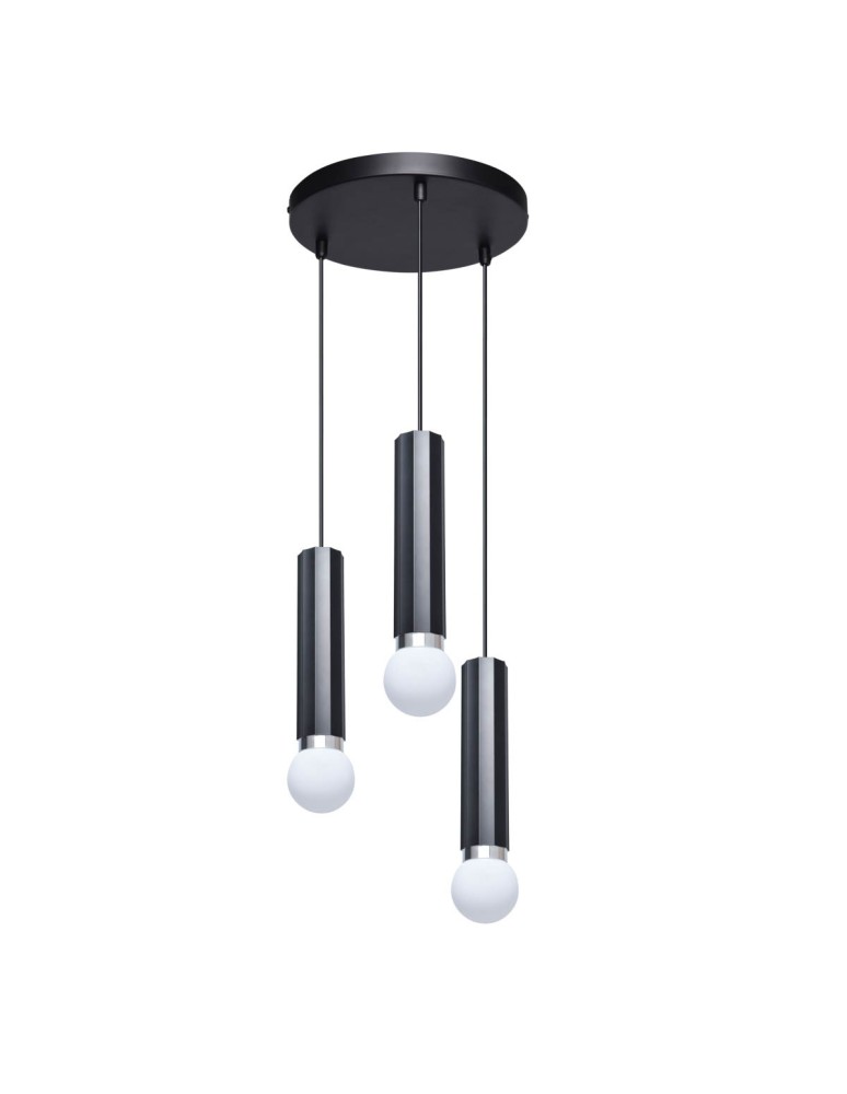 Triple pendant lamps - Italux Macera Pendant 3xE27 sand black PND-33849-3R-BK - product kolory-swiatla.pl 3