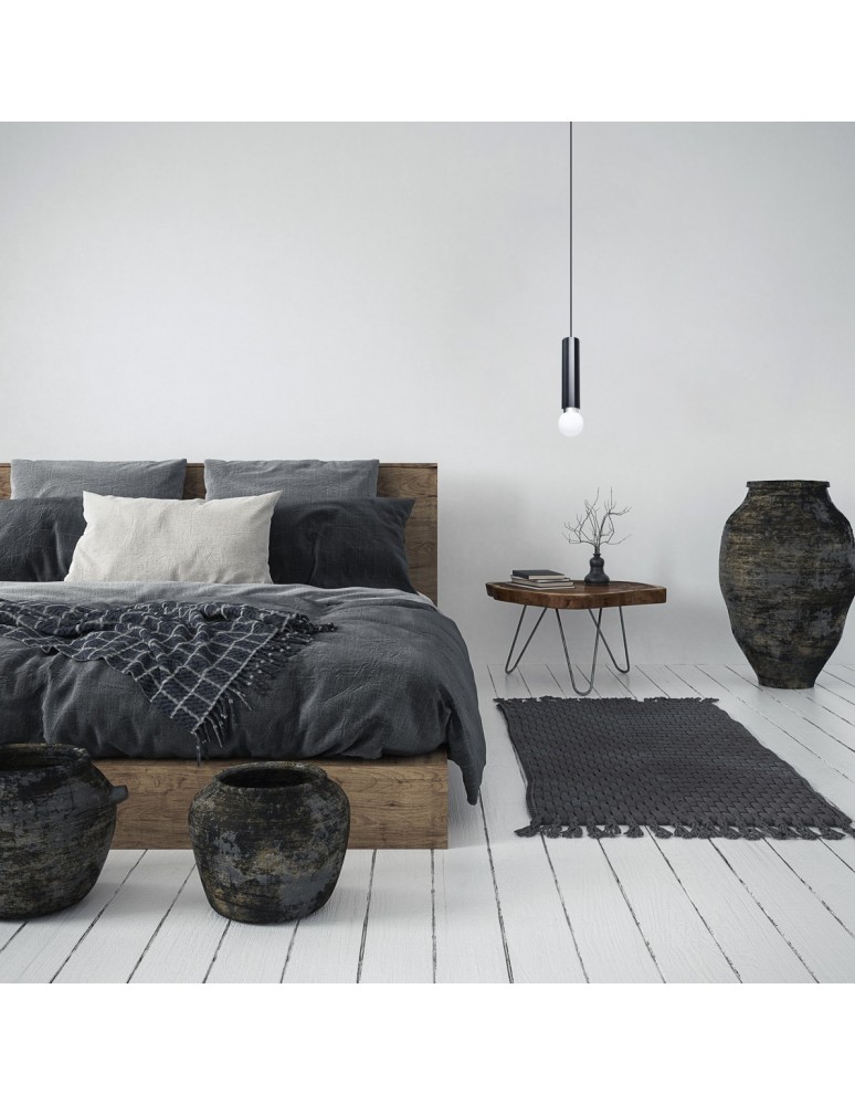 Single pendant lamps - Italux Macera Pendant 1xE27 sand black PND-33849-1-BK - product kolory-swiatla.pl 2