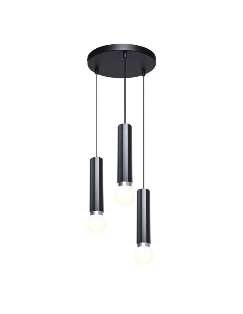 Triple pendant lamps - Italux Macera Pendant 3xE27 sand black PND-33849-3R-BK - product kolory-swiatla.pl 1