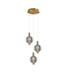 Triple pendant lamps - Italux Lenti LED Pendant 18W 3000K 720 lm Black, gold PND-83631-3-BRO-SG - product 1