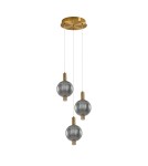 Triple pendant lamps - Italux Lenti LED Pendant 18W 3000K 720 lm Black, gold PND-83631-3-BRO-SG - product 3