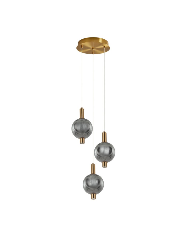 Triple pendant lamps - Italux Lenti LED Pendant 18W 3000K 720 lm Black, gold PND-83631-3-BRO-SG - product kolory-swiatla.pl 3