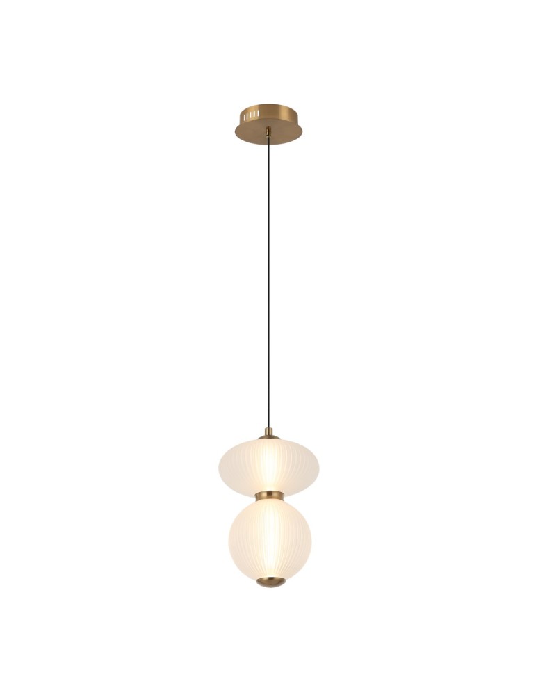 Single pendant lamps - Italux Nico LED Pendant 8W 3000K 825 lm Black, Gold PND-8545-2-AB-WH - product kolory-swiatla.pl 1
