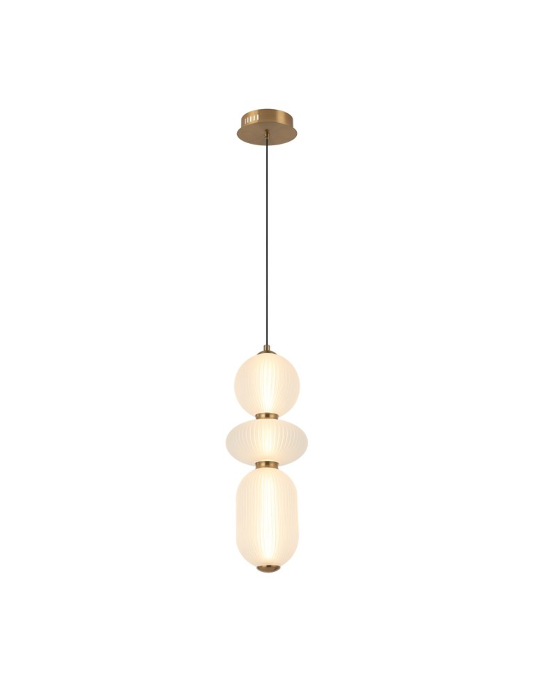 Single pendant lamps - Italux Nico LED Pendant 15W 3000K 1492 lm Black, Gold PND-8545-3-AB-WH - product kolory-swiatla.pl 1