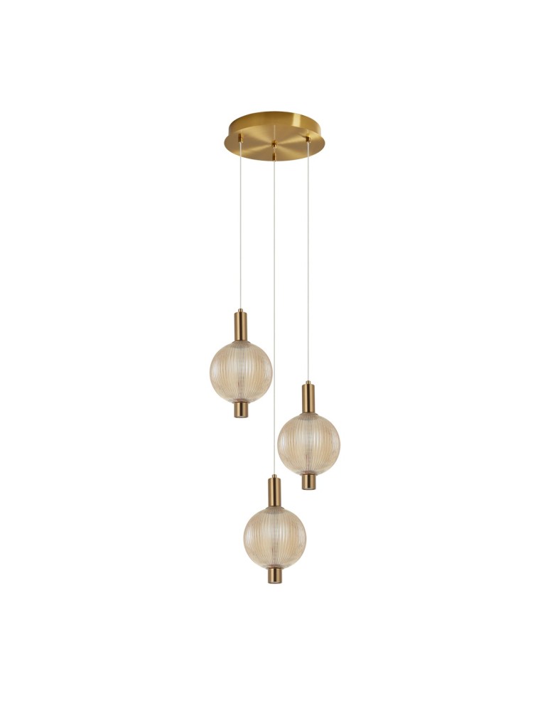 Triple pendant lamps - Italux Lenti LED Pendant 18W 3000K 1340 lm Black, gold PND-83631-3-AB-AMB - product kolory-swiatla.pl 3