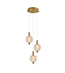 Triple pendant lamps - Italux Lenti LED Pendant 18W 3000K 1340 lm Black, gold PND-83631-3-AB-AMB - product 1