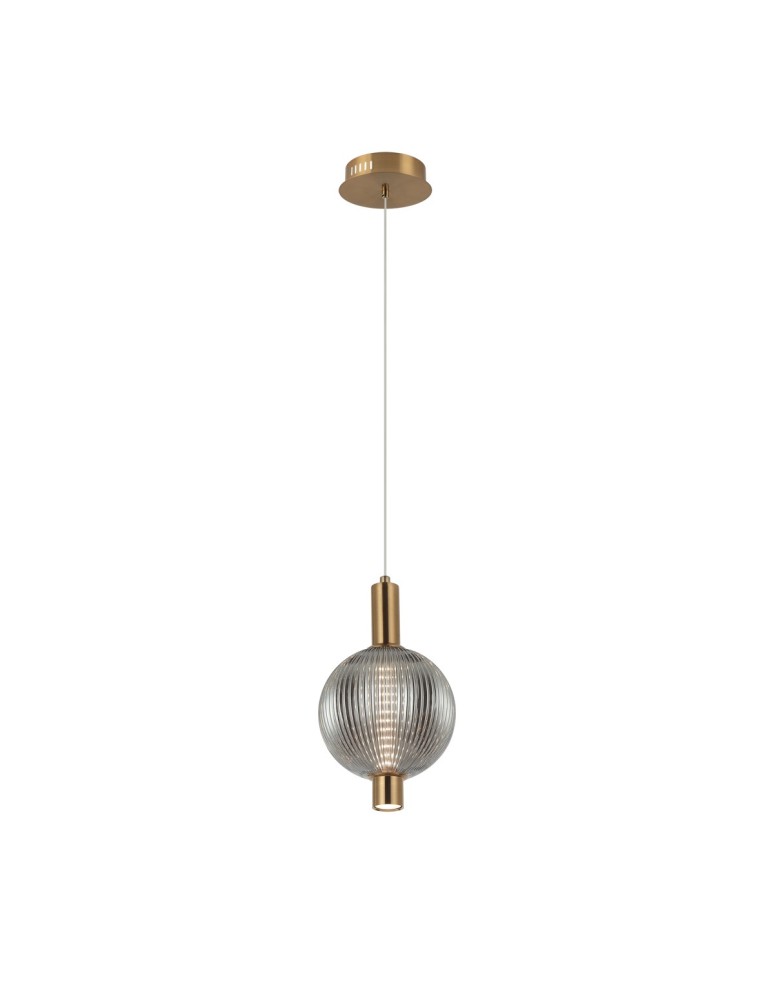 Single pendant lamps - Italux Lenti LED Pendant 7W 3000K 310 lm Black, gold PND-83631-1-BRO-SG - product kolory-swiatla.pl 1