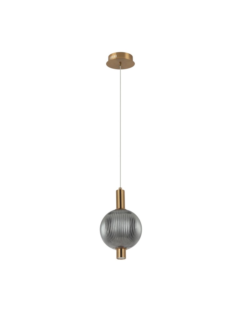 Single pendant lamps - Italux Lenti LED Pendant 7W 3000K 310 lm Black, gold PND-83631-1-BRO-SG - product kolory-swiatla.pl 3