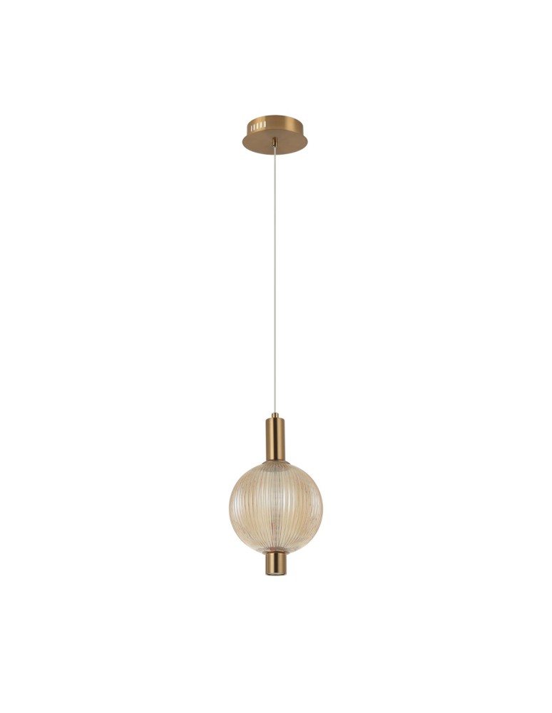 Single pendant lamps - Italux Lenti LED Pendant 7W 3000K 553 lm Black, Gold PND-83631-1-AB-AMB - product kolory-swiatla.pl 3
