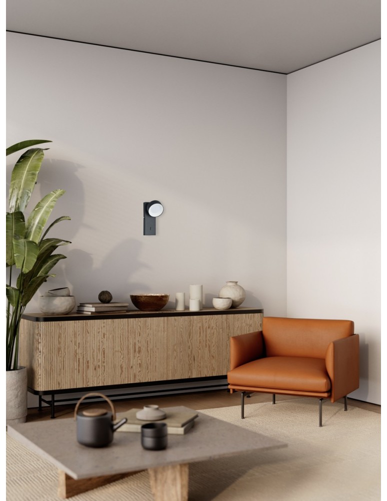 Wall lamps for bedrooms - Italux Fonten LED wall lamp 1.8W 4000K 489 lm Sandblasted black WL-47380-1-BK - product kolory-swiatla.pl 2