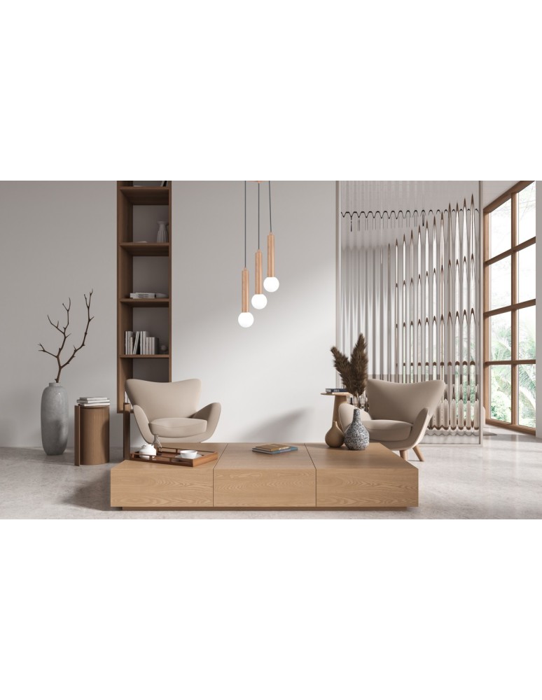 Triple pendant lamps - Italux Filano Pendant 3xG9 Brown PND-33574-3-WD - product kolory-swiatla.pl 2