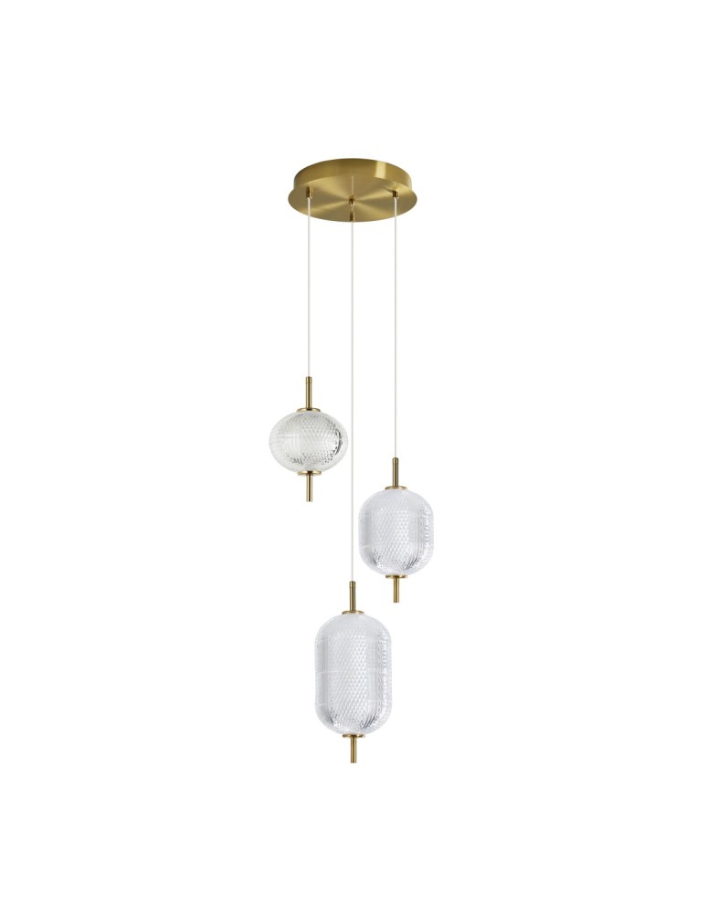 Triple pendant lamps - Italux Corado LED Pendant 23W 3000K 2104 lm Gold PND-81438-3-GD. - product kolory-swiatla.pl 3