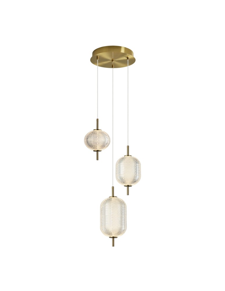 Triple pendant lamps - Italux Corado LED Pendant 23W 3000K 2104 lm Gold PND-81438-3-GD. - product kolory-swiatla.pl 1