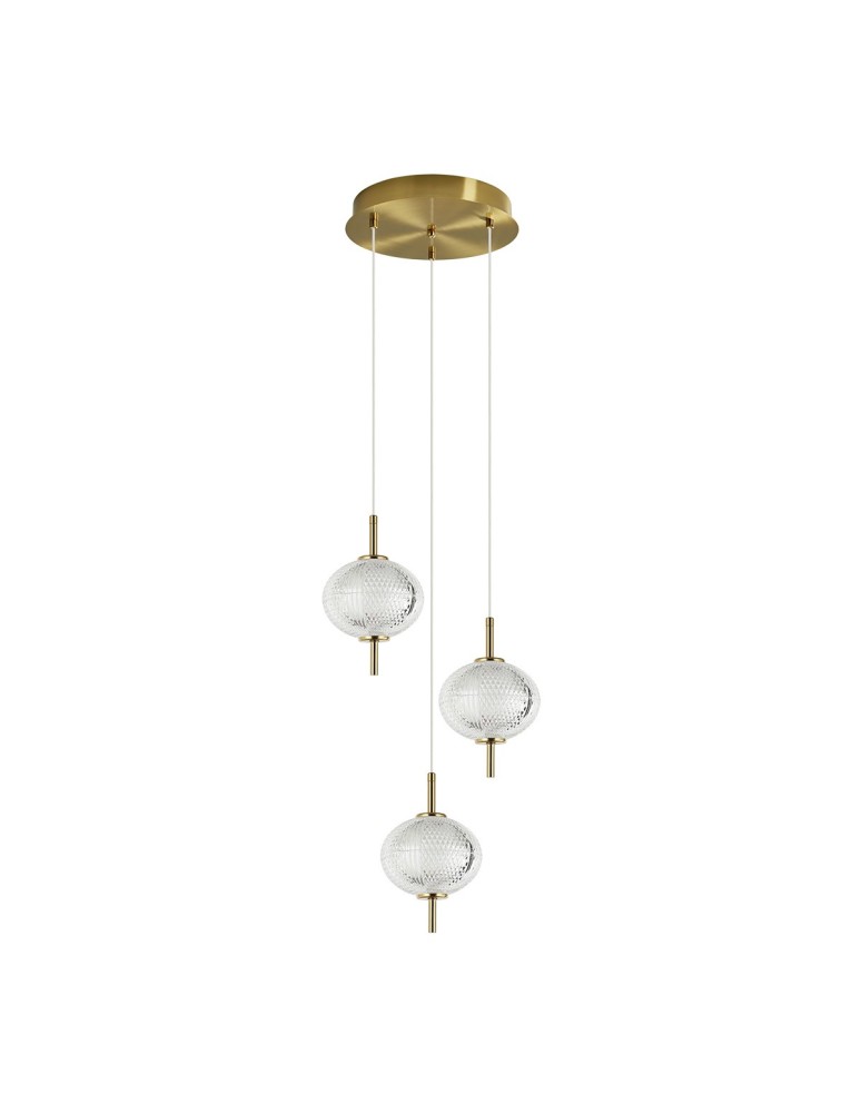 Triple pendant lamps - Italux Corado LED Pendant 12W 3000K 1084 lm Gold PND-81418-3-BK-GD. - product kolory-swiatla.pl 3