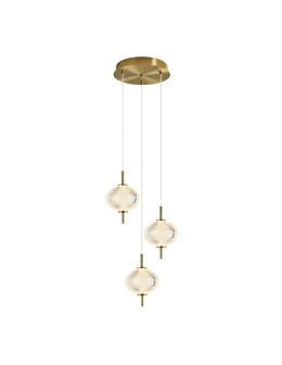 Italux Corado LED Pendant 12W 3000K 1084 lm Gold PND-81418-3-BK-GD.