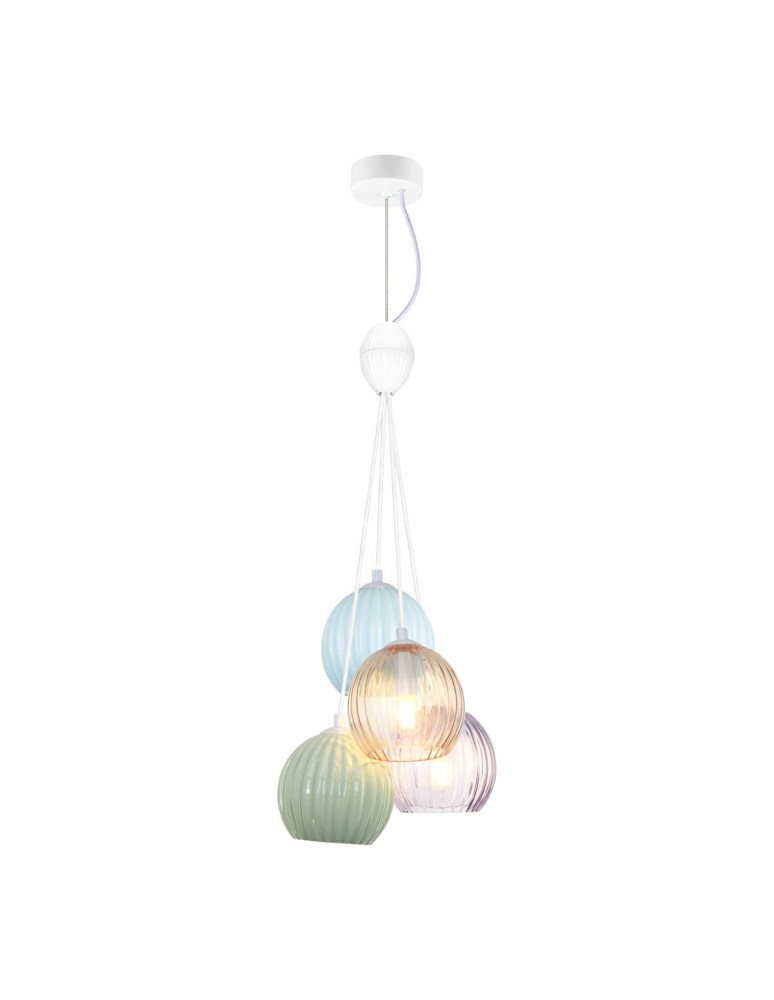 Multicolored pendant lamps - Italux Cases Pendant 4xE14 White matte PND-94794-4B-MLTI - product kolory-swiatla.pl 1
