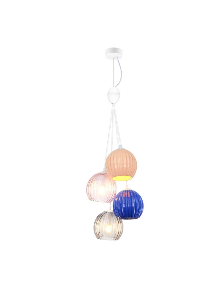 Multicolored pendant lamps - Italux Cases Pendant 4xE14 White matte PND-94794-4A-MLTI - product kolory-swiatla.pl 1