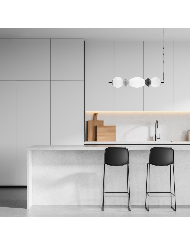 Designer pendant lamps - Italux Balos LED Pendant 14W 3000K 1600 lm Matte Black PND-94921-3A-BK - product kolory-swiatla.pl 2