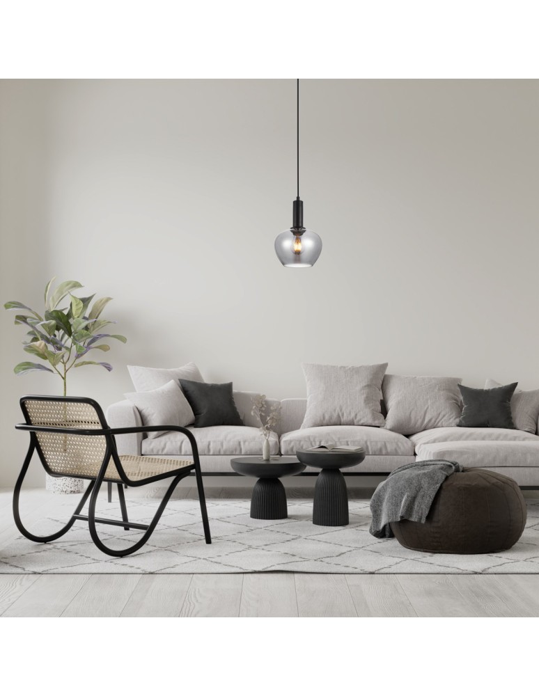 Italux Stabla Wisząca 1xE27 Czarny PND-30084-1-BK-SG