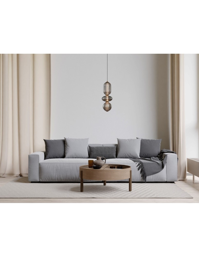 Single pendant lamps - Italux Nico LED Pendant 3000K 363lm Black, antique brass, gold PND-8545-3-AB-SG - product kolory-swiatla.pl 2