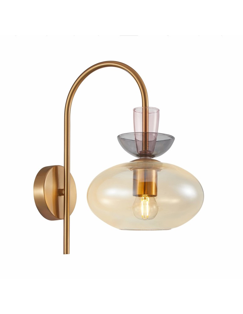Designer wall lamps - Italux Fanda Wall lamp 1xE27 Gold WL-31882-1-GD-AMB - product kolory-swiatla.pl 1