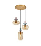 Italux Fanda Wisząca 3xE27 Złoty PND-31882-3A-GD-AMB