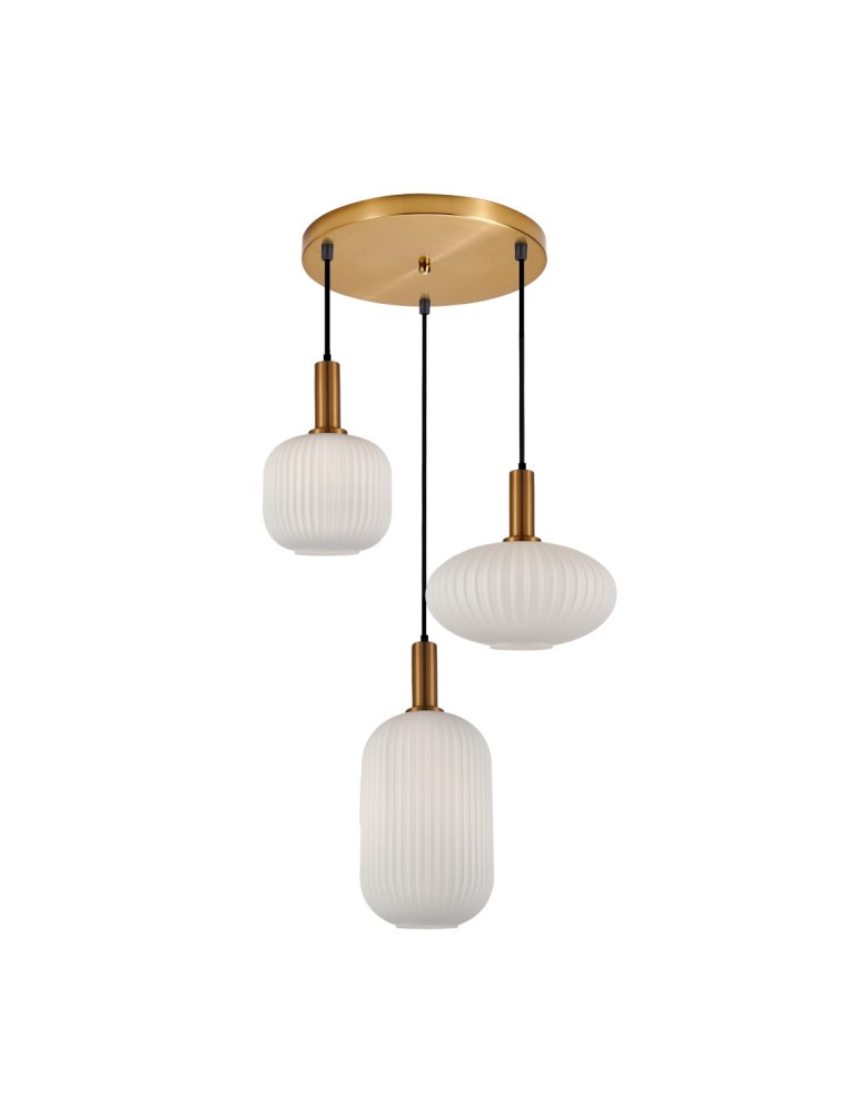 Triple pendant lamps - Italux Della Pendant 3xE27 Gold PND-31982-3-GD - product kolory-swiatla.pl 1
