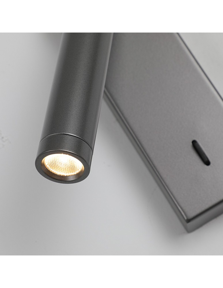 Wall lamps for bedrooms - Italux Cali Wall lamp 3000K 153lm Grey WL-21017-GR - product kolory-swiatla.pl 3