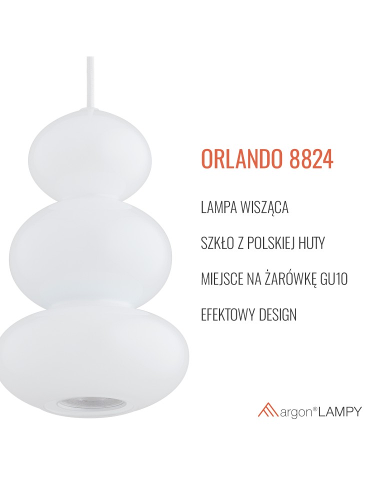 Argon ORLANDO  8824  GU10 (nie zawiera źródła światła) / 230V szkło, stal lakierowana