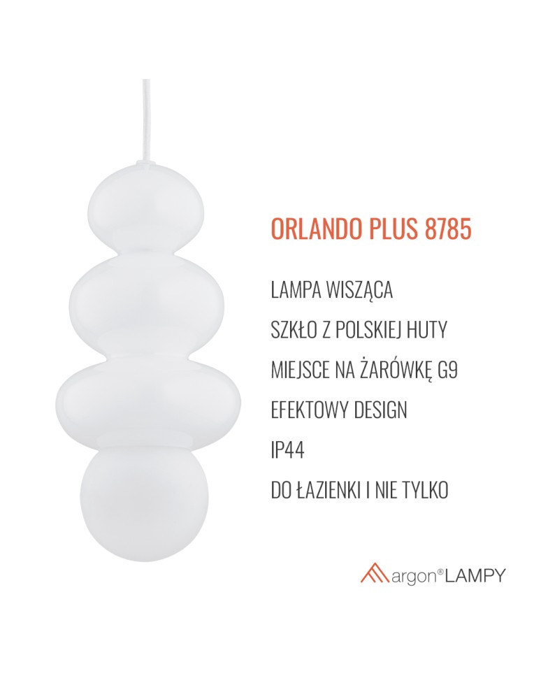 Argon ORLANDO PLUS 8785 G9 (nie zawiera źródła światła) / 230V szkło, stal lakierowana Argon ORLANDO PLUS 8785 G9 (nie zawiera źródła światła) / 230V szkło, stal lakierowana