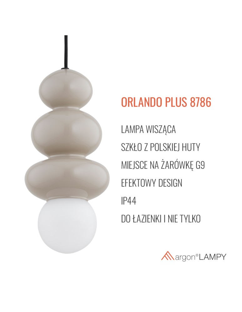 Argon ORLANDO PLUS 8786 G9 (nie zawiera źródła światła) / 230V szkło, stal lakierowana Argon ORLANDO PLUS 8786 G9 (nie zawiera źródła światła) / 230V szkło, stal lakierowana