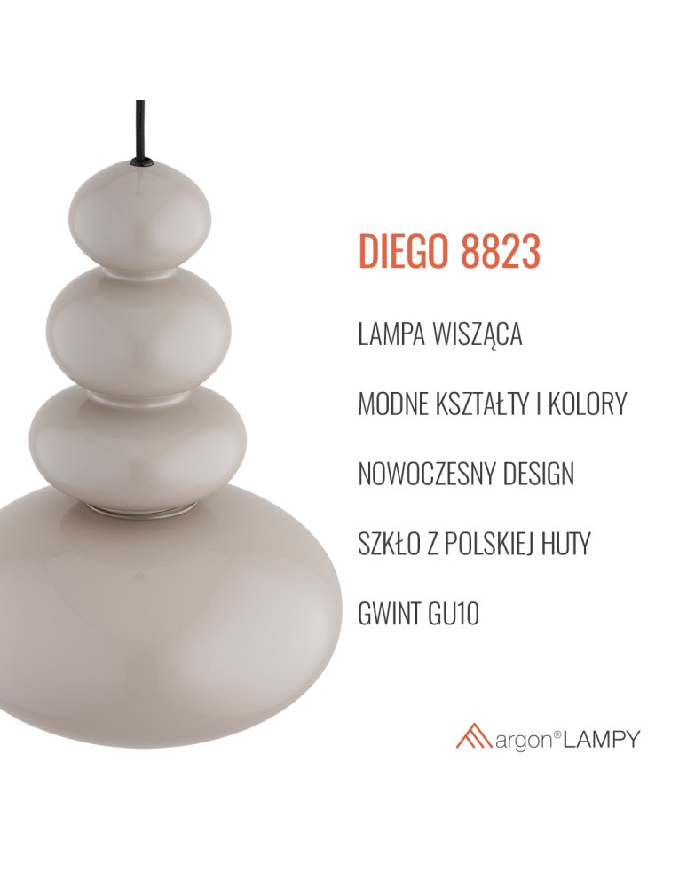 Single pendant lamps - Argon DIEGO 8823 GU10 (light source not included) / 230V glass, painted steel - product kolory-swiatla.pl 10