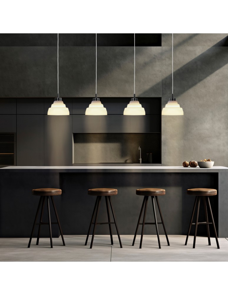 Pendant lamps on a strip - Argon VENTURA 1860 E27 (light source not included) / 230V glass, brushed lacquered steel - product kolory-swiatla.pl 3