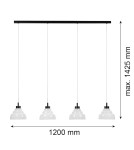 Argon VENTURA 1860  E27 (nie zawiera źródła światła) / 230V szkło, stal lakierowana szczotkowana