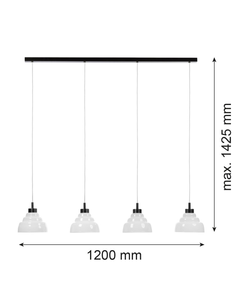 Argon VENTURA 1860  E27 (nie zawiera źródła światła) / 230V szkło, stal lakierowana szczotkowana