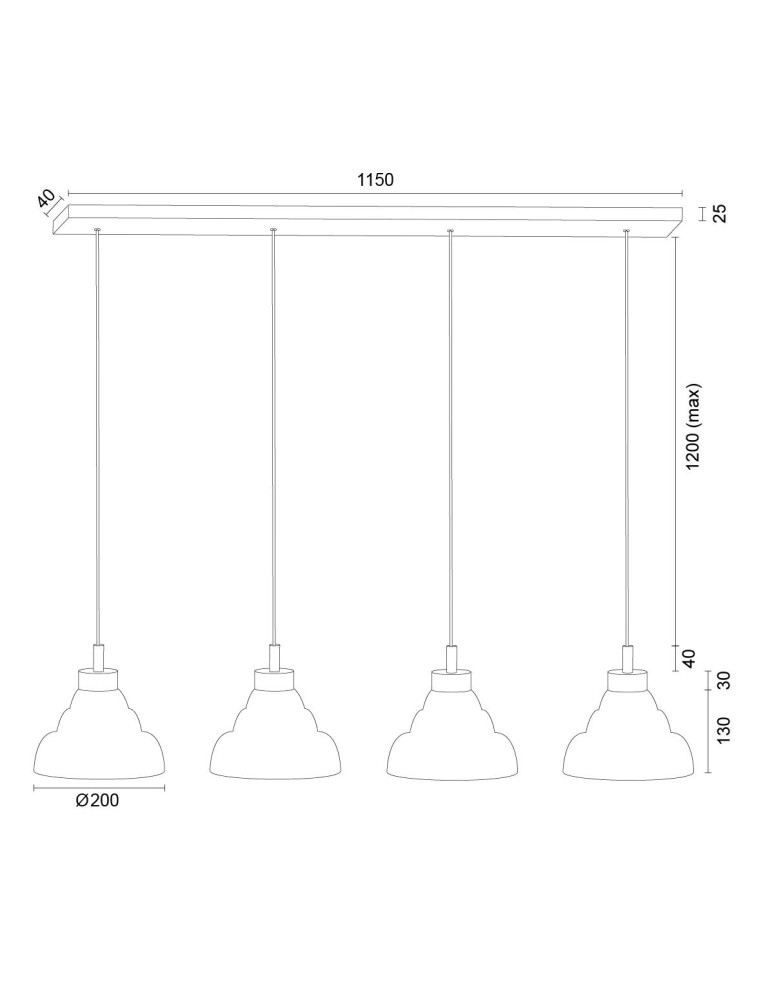 Pendant lamps on a strip - Argon VENTURA 1860 E27 (light source not included) / 230V glass, brushed lacquered steel - product kolory-swiatla.pl 9