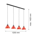 Pendant lamps on a strip - Argon VENTURA 1859 E27 (light source not included) / 230V glass, brushed lacquered steel - product 7