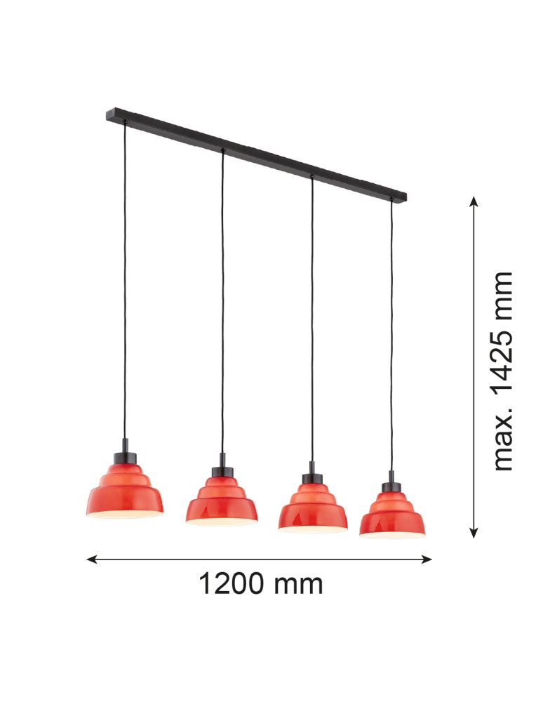 Pendant lamps on a strip - Argon VENTURA 1859 E27 (light source not included) / 230V glass, brushed lacquered steel - product kolory-swiatla.pl 7