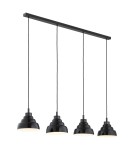 Pendant lamps on a strip - Argon VENTURA 1858 E27 (light source not included) / 230V glass, brushed lacquered steel - product 1