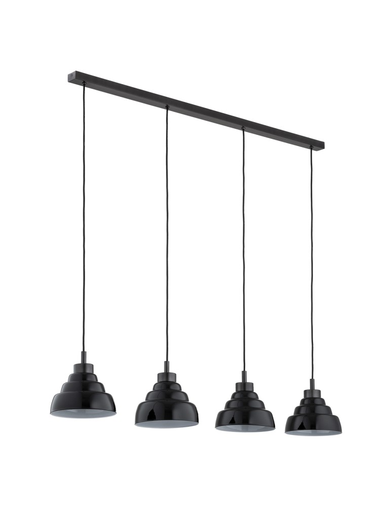 Pendant lamps on a strip - Argon VENTURA 1858 E27 (light source not included) / 230V glass, brushed lacquered steel - product kolory-swiatla.pl 2