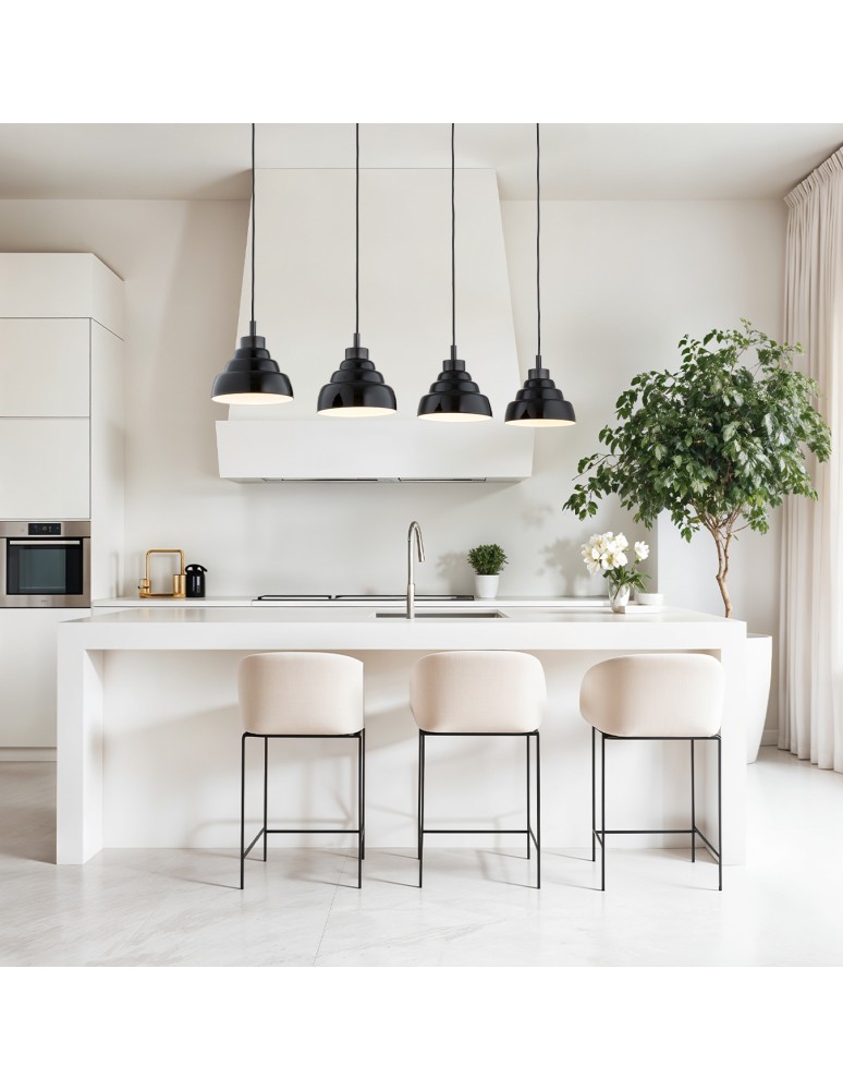 Pendant lamps on a strip - Argon VENTURA 1858 E27 (light source not included) / 230V glass, brushed lacquered steel - product kolory-swiatla.pl 5