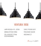 Argon VENTURA 1858  E27 (nie zawiera źródła światła) / 230V szkło, stal lakierowana szczotkowana