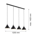 Pendant lamps on a strip - Argon VENTURA 1858 E27 (light source not included) / 230V glass, brushed lacquered steel - product 7