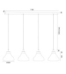 Pendant lamps on a strip - Argon VENTURA 1858 E27 (light source not included) / 230V glass, brushed lacquered steel - product 8