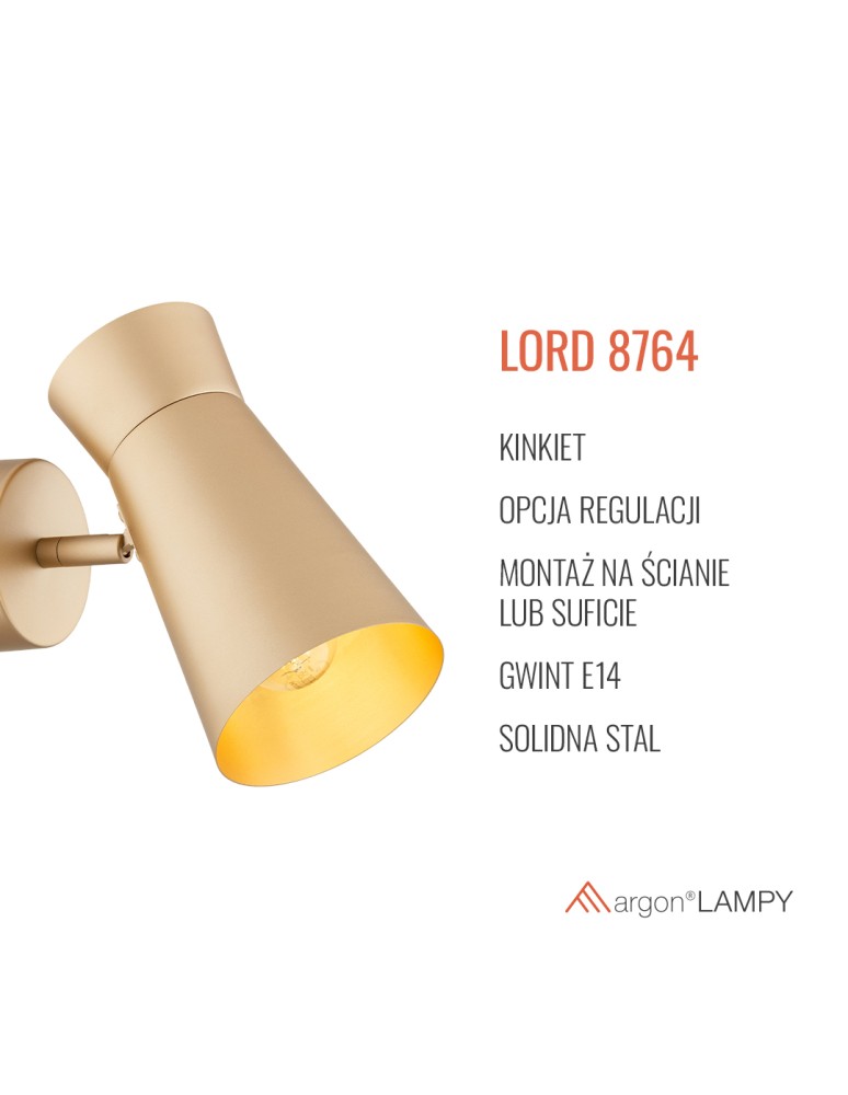 Argon LORD 8764  E14 (nie zawiera źródła światła) / 230V stal lakierowana